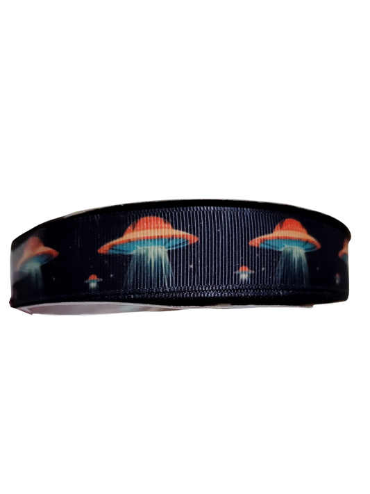 Orange UFO Nylon Dog Collar