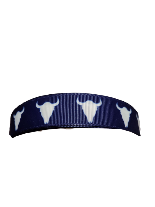 Bull Skull Nylon Dog Collar