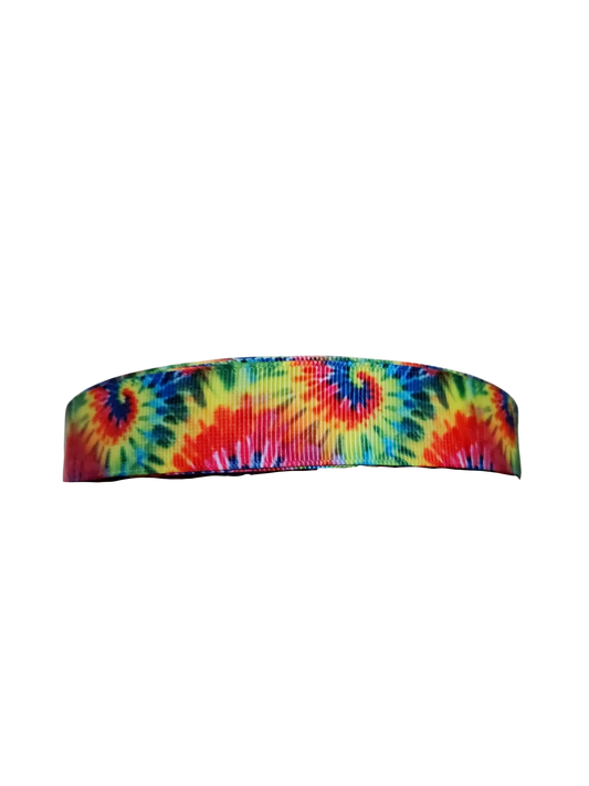 Rainbow Tie-Dye Nylon Dog Collar
