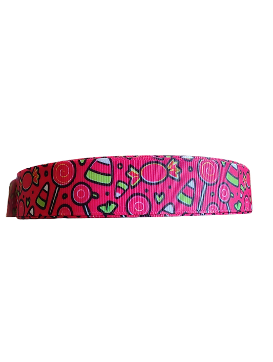 Hot Pink Candy Nylon Dog Collar